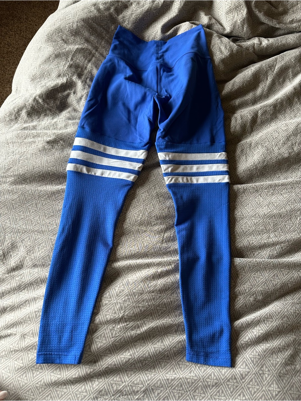 Bombshell Sportswear Royal Blue Leggings with White Stripes
